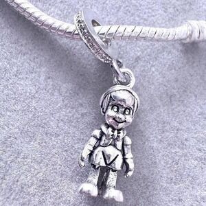 Silver Pinocchio Charm Dangle Charm fits PANDORA